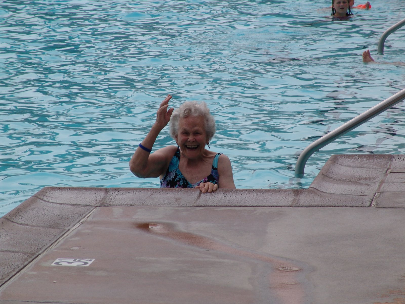 Mom in the pool