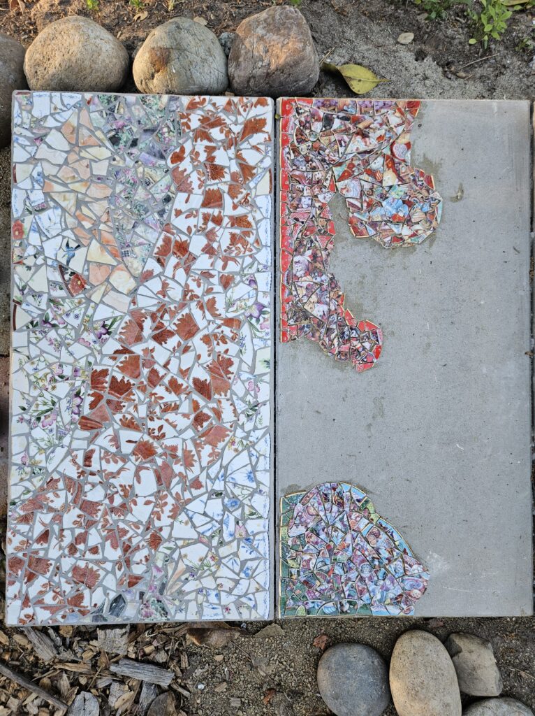 Mosaic Steps made with china plates