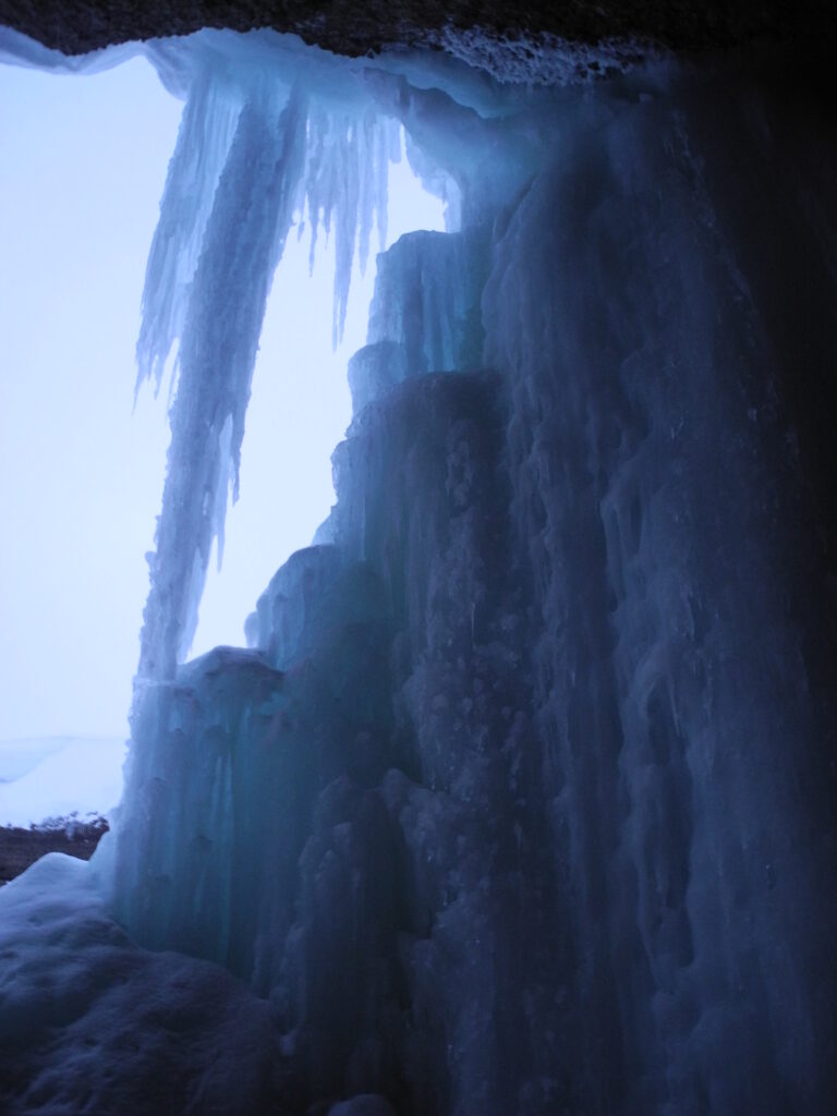 frozen waterfall in svalbard